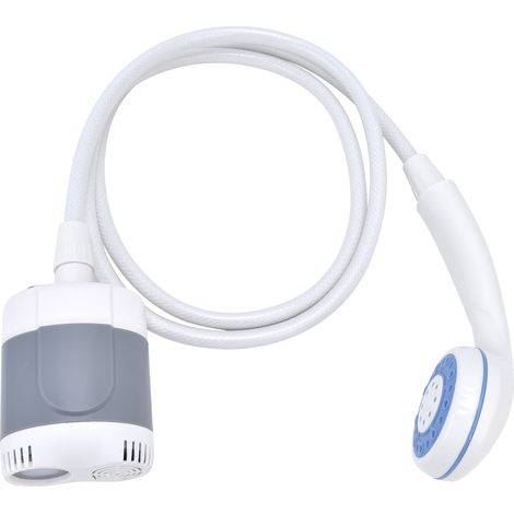 Ensemble de douche portable pour camping et randonnée, avec pompe et pulvérisateur portatif, chargement USB (gris/blanc) (1/5)