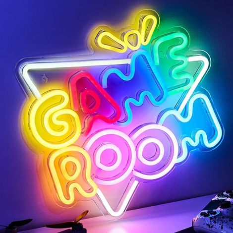 Neon LED Gaming Game Room, Gamer Decoration Bedroom Wall Lamp, Gaming Room Deco Setup Teen Accessory, Gift Sign, USB Connection with Dimmer Switch. (1/5)