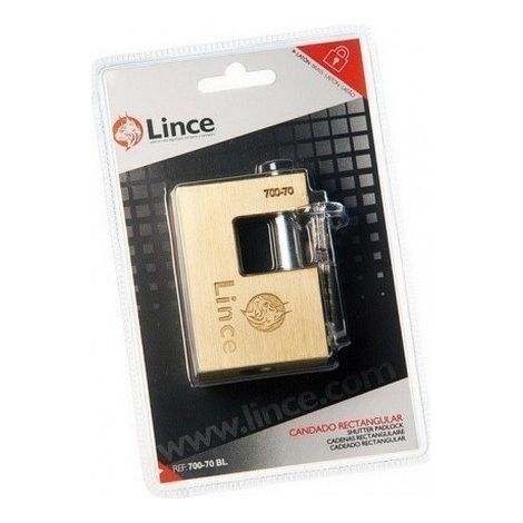 Candado Seguridad 70Mm Arco Rectangular Laton Lince