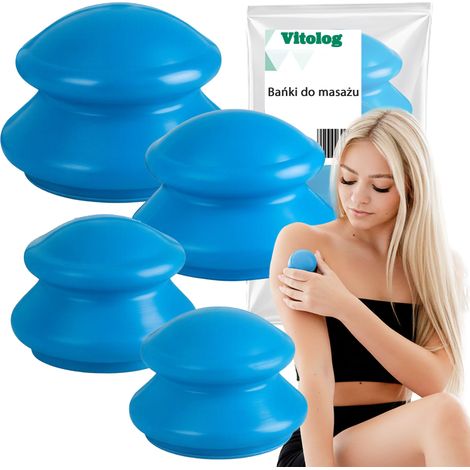 Ventouses chinoises en caoutchouc BC, sans feu, pour massage anti-cellulite, lot de 4 (1/5)