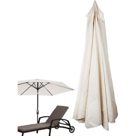 Toile de rechange pour parasol - - Protection UV 30+ - Imperméable - 3 mètres - 6 os - Ventilation supérieure (1/5)