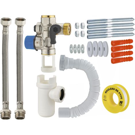 Groupe de sécurité siège inox NF NOYON & THIEBAULT Droit + kit raccordement / fixation