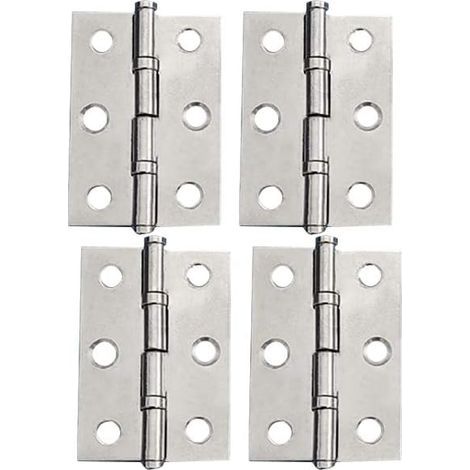 CSPARKV 2 Pouces(50x39x1.2mm) 4pcs.Charnière en Acier Inoxydable - Charnières pour Portes a Placard Charnieres Meubles Paumelle Pliantes pour Tiroir Boîte Fenêtre, Argent (1/4)