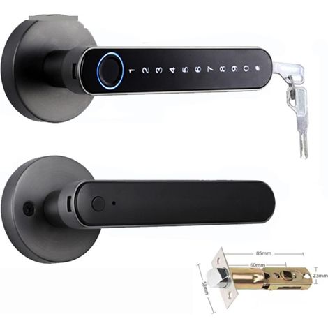 Serrure de porte intelligente Poignée intelligente de serrure de porte d'empreinte digitale for la maison maison appartement avec carte-clé serrure de porte numérique clavier serrure électronique d'en (1/5)