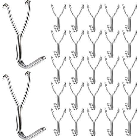 Crochets en acier inoxydable de 25 mm pour accessoires de stockage de garage de cuisine Outils de banc de travail Fournitures artisanales (1/5)