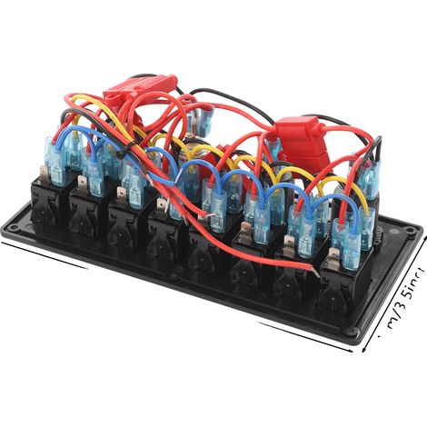 Pannello di controllo con interruttori a 8 posizioni, impermeabile, nero e blu (1/2)