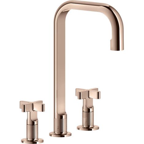 Gessi Inciso+ Mélangeur lavabo 3 trous, bec H=212 mm x saillie