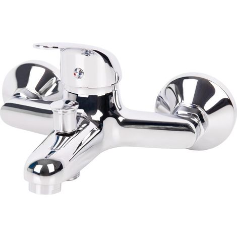 Grifo monomando para bañera cuerpo latón maneta zinc cromada (1/5)