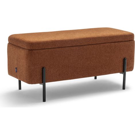 Drawer – Banc coffre en tissu et métal 100cm – Couleur rouille – Hauteur 46cm – Rangement pratique pour petits espaces – Style scandinave (1/5)