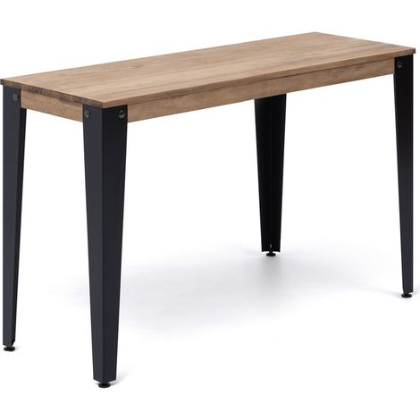 Consola Lunds 120x40x75cm Negra en madera maciza de pino acabado vintage estilo industrial Box Furniture (1/4)