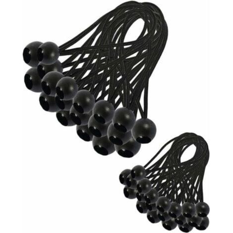 30 Pièces Tendeur Elastique, Tendeur Bache, Sandow Elastique, Tendeur Élastique pour Pavillon, Bâche, Camping, Tente, Rideaux Harnais d’Extension 150mm (1/5)