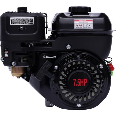 Motore a benzina a 4 tempi, 7,5 CV, motore a pilota, 5,1 KW, diametro albero 20 mm, singolo cilindro inclinato 25 °, OHV, raffreddamento ad aria forzato, rosso