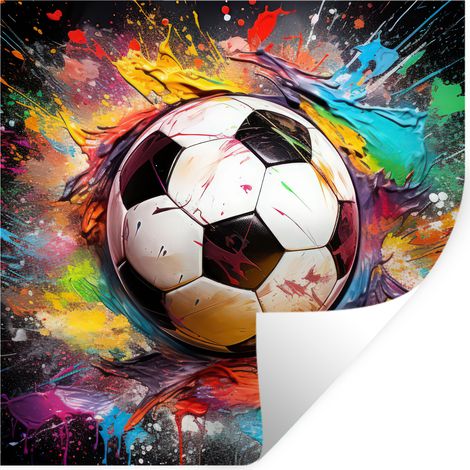 ADHESIVO DE PARED Fútbol - Pintura - Colores - Negro - Blanco 50x50 (1/5)