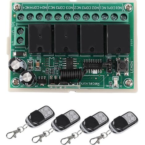 Interrupteur de Relais de Télécommande Sans Fil Multifonction à 4 Voies - Remplacement du Récepteur Avec Une Sensibilité de Réception (1/5)