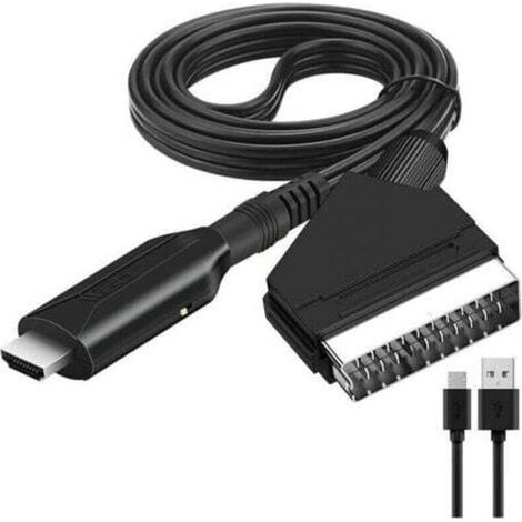 Câble SCART vers HDMI - Adaptateur SCART vers HDMI - Convertisseur audio vidéo tout-en-un SCART vers HDMI 1080p/720p (1/4)