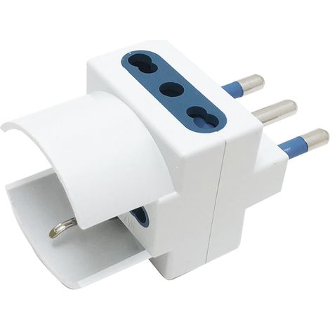 Adattatore spina 16A 2 presa Bipasso 10A 16A Schuko potenza max 1500W (1/4)