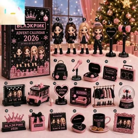 Calendrier de l'Avent 2026 des groupes K-pop, boîte surprise en acrylique avec 24 compartiments, Blackpink 2 (1/5)