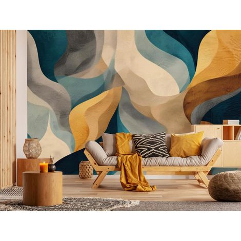 Fototapete Abstrakt Kunst Deco, für Wohnzimmer und Schlafzimmer, 300 x 210 cm – Komplettset inkl. Kleister & Anleitung (1/5)
