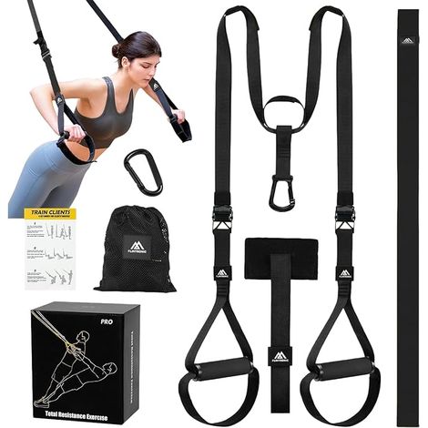 Kit d'entraînement à Suspension, Sangles de Suspension Multifonction Kit, d'entraînement Tout-en-Un avec Sangles Réglables (1/5)