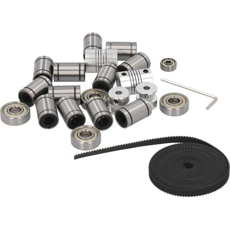 Kit de roulement linéaire LM8UU, accouplement d'arbre moteur, courroie de distribution, poulie, clés hexagonales pour imprimante 3D (1/5)