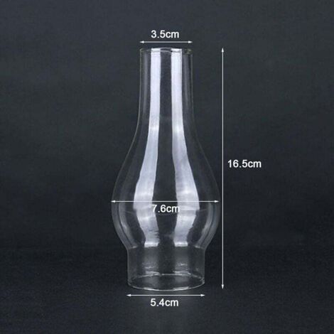 Transparent Glass Lampshade for Oil Lamp, Oil Lamp Glass Fireplace, Kerosene Lamp Lampshade, Replaceable Accessories (16.5cm) (1/3)