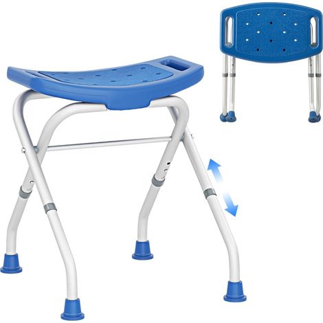 Sgabello da doccia regolabile, piedini in gomma antiscivolo, capacità 150 kg (1/5)
