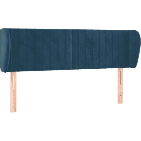Maison Exclusive - Testiera ad Orecchio Blu Scuro 147x23x78/88 cm in Velluto (1/5)