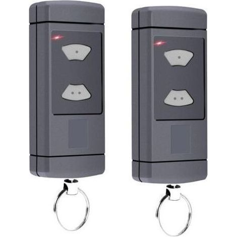 Lot de 2 émetteurs portatifs compatibles avec Hörmann - 40,685 MHz - Pour porte de garage Hörmann HSM2-40, HSM4-40, HSE2-40, HSE4-40, HS2-40, HS4-40, 2 canaux (1/5)