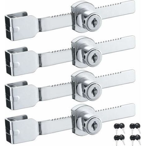 Loquet de nuit avec 5 clés, verrou de nuit élégant, serrure de porte extérieure pour porte d'entrée (ouvert à droite)
