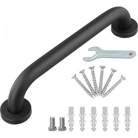 Barre d'appui de Salle de Bain 30cm Main Courante en Acier Inoxydable avec vis pour escaliers de Cuisine de Salle de Bain Noir