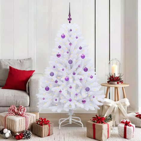 Künstlicher klappbarer Weihnachtsbaum Weiß 150 cm PVC und Stahl