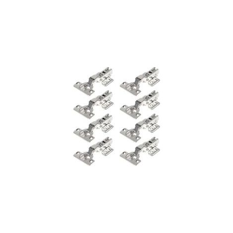 Charnières à extension totale 110°, 35 mm, fermeture amortie avec amortisseur hydraulique, charnières à fermeture automatique pour portes de placards de cuisine, lot de 8 - Crezuo (1/4)