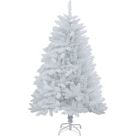 60 cm weißer künstlicher Weihnachtsbaum, hochwertiger kanadischer weißer Weihnachtsbaum mit Scharnier, weißer Baum, leicht, einfach aufzubauen, mit Weihnachtsbaumständer aus Metall (1/4)