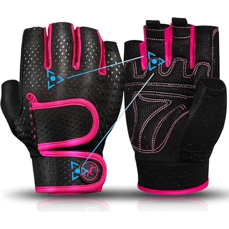 Gants D Entrainement - Protection Paume Gel 3 mm - Soutien Poignet Ajustable - Design Ventilé 3/4 Doigts - Pour Musculation, Rame, Cyclisme, Tirage - Par Paire (1/3)