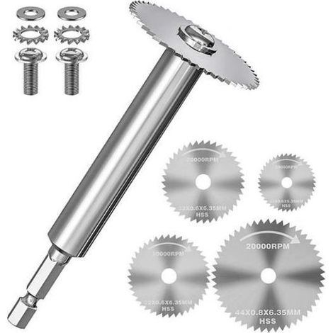 Ensemble de coupe-tubes pour tubes hexagonaux en PVC de 12 mm (diamètre intérieur) (comprend des lames de scie de tailles : 22 mm, 23 mm, 32 mm, 35 mm et 44 mm), Argent (1/4)