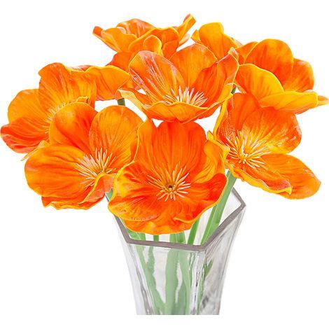 Künstliche Seidenmohnblumen für Hochzeiten, Feiertage, Brautsträuße, Heimdekoration (N) (1/5)