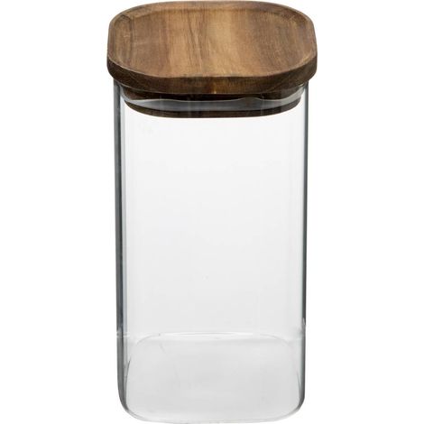 Vaso in vetro hermet da 1,6 l con coperchio in acacia - 5five