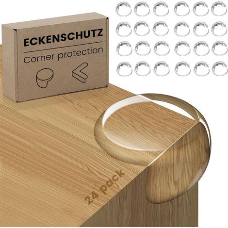 24 Stück Eckenschützer für Tische, Möbel und Polstermöbel mit verbessertem Sekundenkleber für mehr Kindersicherheit im Haushalt (24 Stück) (1/5)