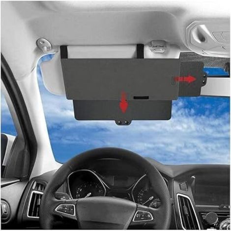 Extension de Pare-Soleil de Voiture,Junzheng Anti-éblouissement Rallonge Pare Soleil Voiture,Protection UV pour Siège Conducteur Ou Passager Avant (1/5)