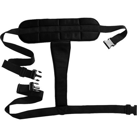 Ceinture de sécurité ajustable pour fauteuil roulant - Harnais de protection pour patients - Noir (1/5)