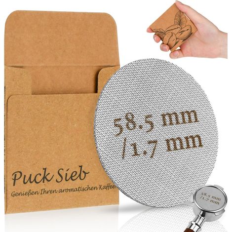 Puck Screen 58 mm, Puck Screen 58,5 Puck Sieb 1 pièce Filtre à café fritté pour expresso café porte-filtre Accessoires 1,7 mm d'épaisseur 150 μm Acier inoxydable 316 Réutilisable (1/5)