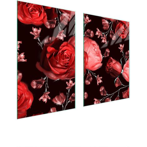 PIASTRA PROTETTIVA IN VETRO PER CUCINA 65x52 ROSE (1/5)