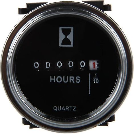 Compteur horaire 6 à 80 volts CC - Anneau de finition argenté rond (1/5)