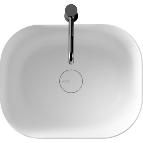 Lavabo Unica Rectangular appoggio salvaspazio cm. 50x40 in