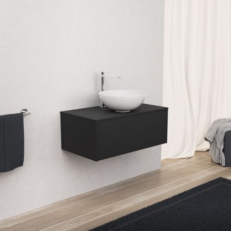 Inda - Meuble de salle de bain 1 tiroir L.80 avec vasque à poser (1/5)