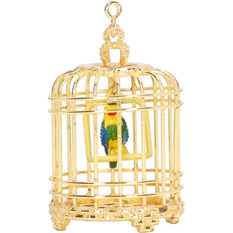 1/12 Metall-Vogelkäfig für Puppenhäuser, Miniatur-Vogelkäfig für Puppenhäuser im Maßstab 1:12 und 1:6, Dekoration, Fotorequisite, Gold (1/5)
