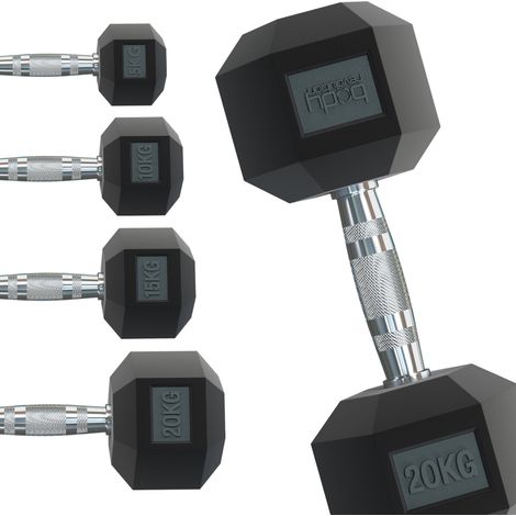 Body Revolution 2 x 40kg Hex Dumbbells
