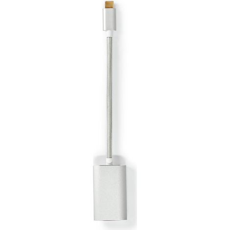 Adattatore usb c usb 32 gen 1 usb c maschio mini displayport femmina consegna dellalimentazione 020 m rotondo placcato oro intrecciato nylon argento scatola con finestra cop 38762010 387620 (1/5)