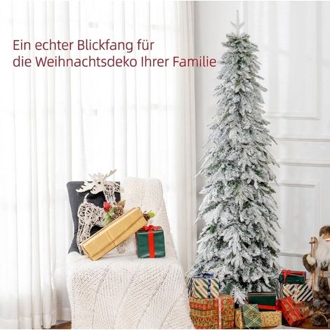 Albero di Natale artificiale 180 cm Ø80 cm, 600 rami, neve artificiale, apertura automatica, metallo verde (1/5)