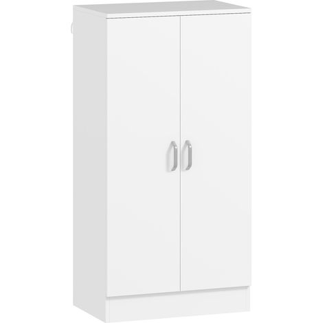 Scarpiera Salvaspazio con 6 Ripiani Regolabili 55x35x108cm in Legno Bianco